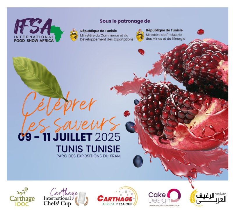 Participez à IFSA Africa 2025 et ses événements concurrents du 09 au 11 juillet 2025 au Parc des Expositions du Kram, Tunis !